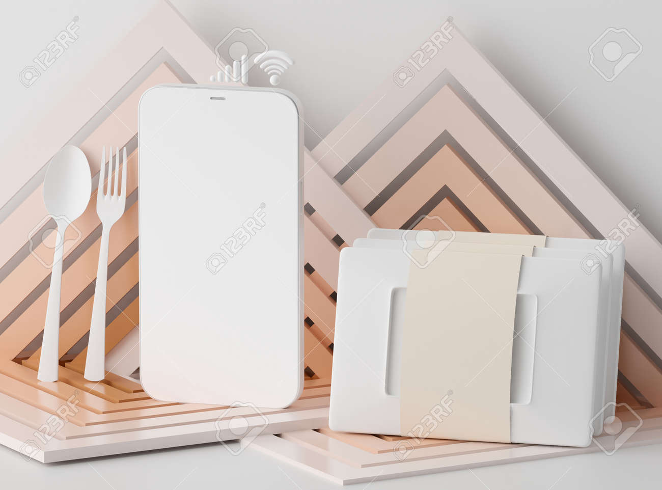 Download Lunch Box Delivery From The Restaurant Smartphone White Screen Stock Photo Picture And Royalty Free Image Image 165105896