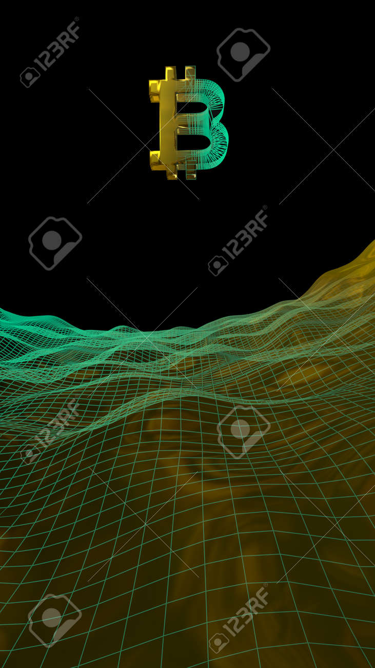 Digital Currency, Golden Symbol Bitcoin On Abstract Dark Background. Growth  Of The Crypto Currency Market. Business, Finance And Technology Concept. 3D  Illustration Stock Photo, Picture and Royalty Free Image. Image 148003509.