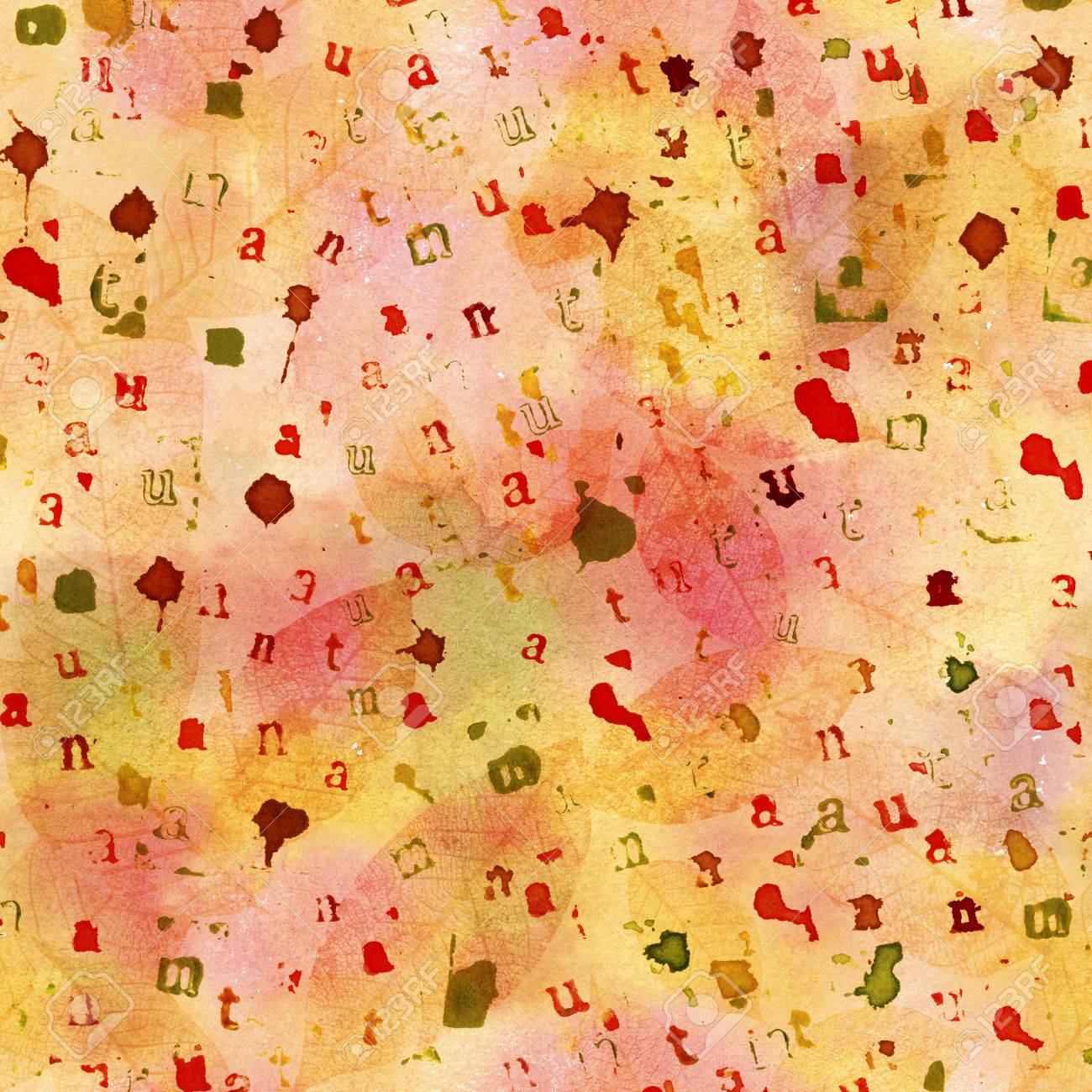 a seamless watercolor background pattern with printed letters