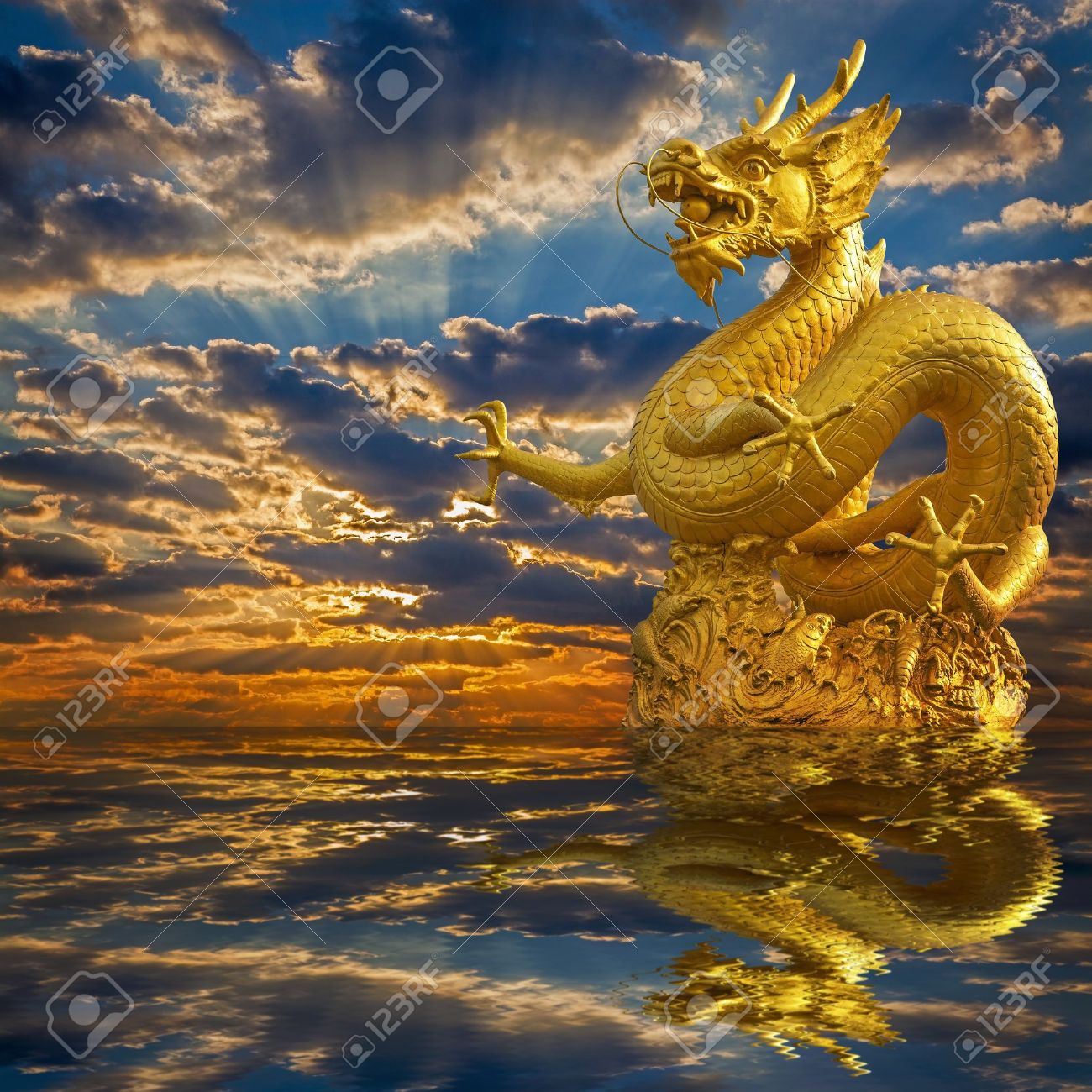 Chinese Golden Dragon Statue With Sunset Stock Photo Picture And Royalty Free Image Image Chinese Golden Dragon Statue With Sunset Stock Photo Picture And Royalty Free Image Image