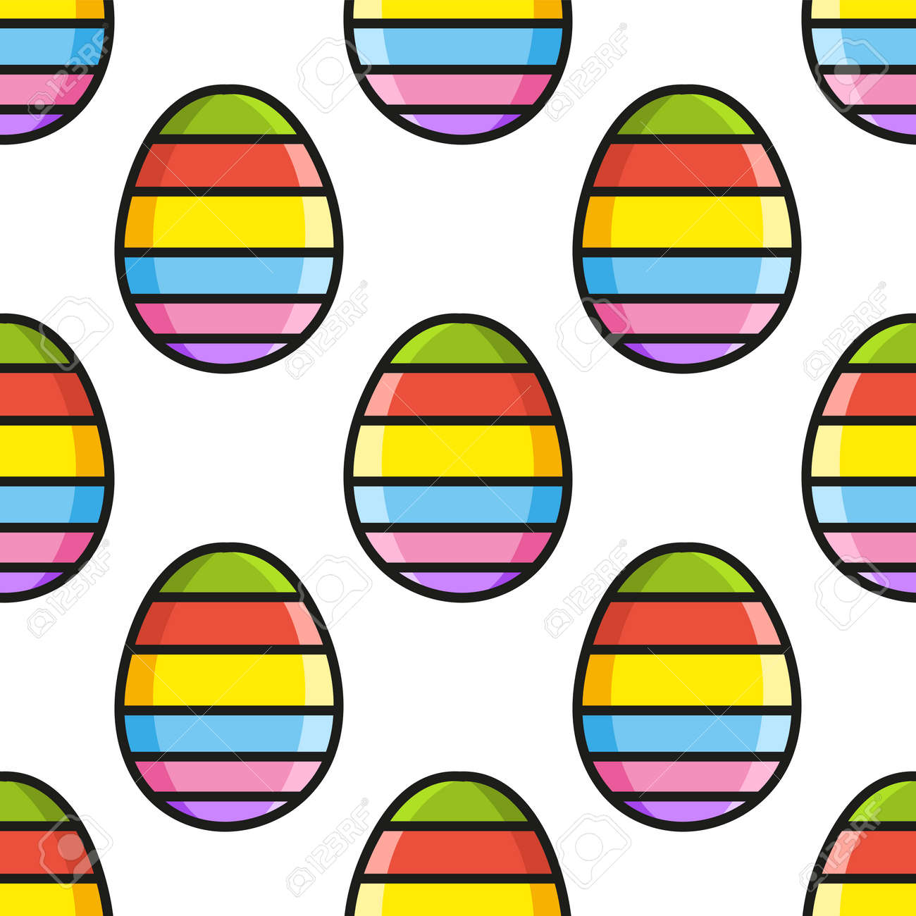 Colored seamless pattern. Cartoon style. Hand drawn. Vector illustration isolated on white background. For walpaper, poster, banner. - 169599703 Colored seamless pattern. Cartoon style. Hand drawn. Vector illustration isolated on white background. For walpaper, poster, banner. - 169599703