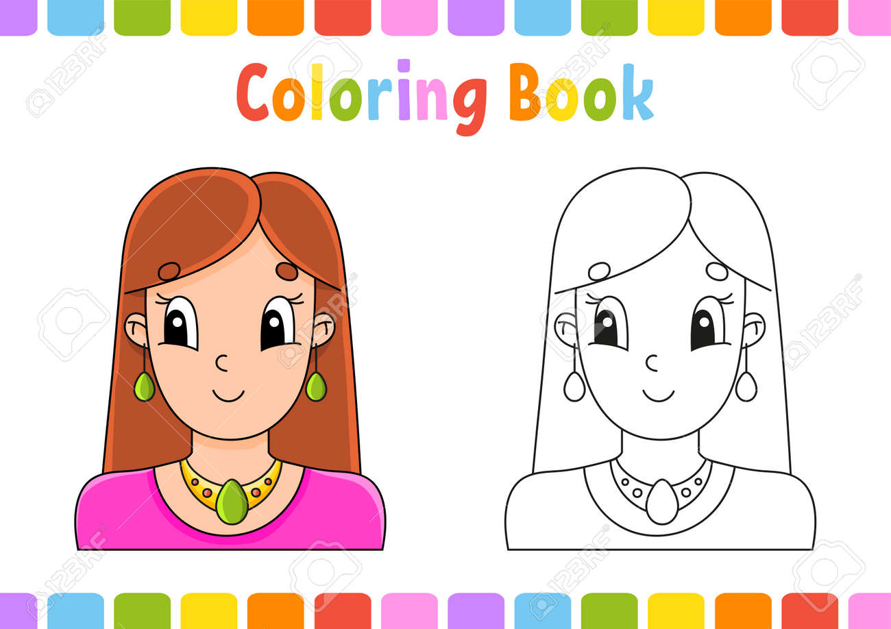 Coloring book for kids. Cartoon character. Vector illustration. Fantasy page for children. Black contour silhouette. Isolated on white background. - 169599707 Coloring book for kids. Cartoon character. Vector illustration. Fantasy page for children. Black contour silhouette. Isolated on white background. - 169599707