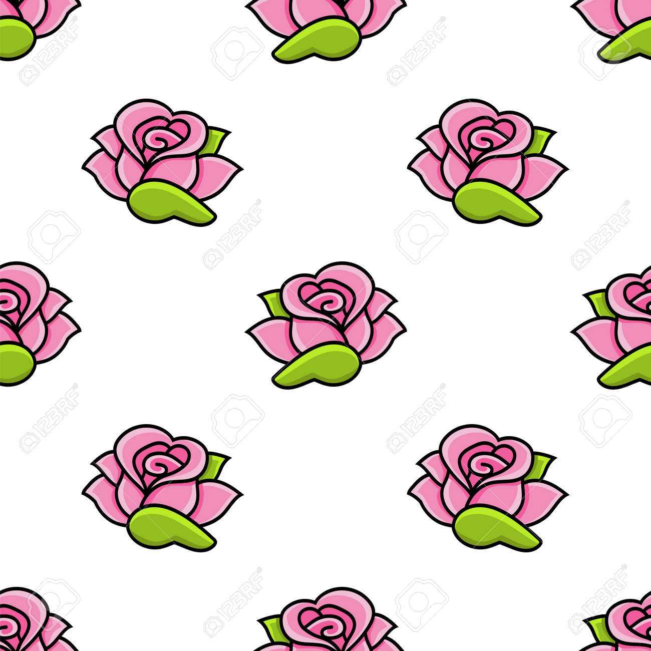 Colored seamless pattern. Cartoon style. Hand drawn. Vector illustration isolated on white background. For walpaper, poster, banner. - 169599926 Colored seamless pattern. Cartoon style. Hand drawn. Vector illustration isolated on white background. For walpaper, poster, banner. - 169599926