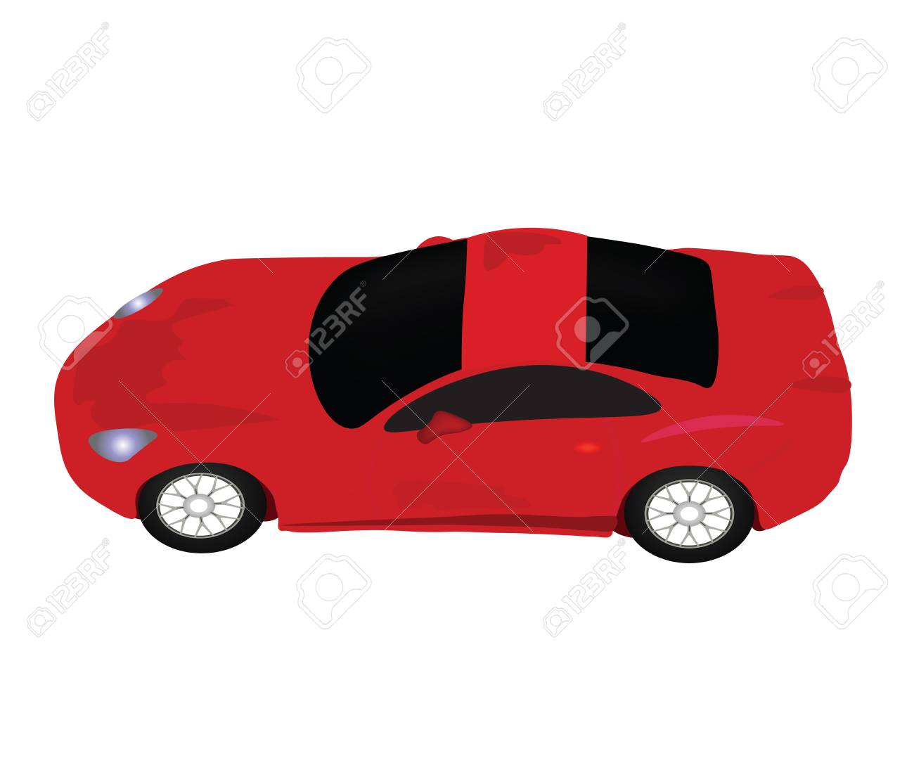 上から赤いスポーツ カー ビュー のイラスト素材 ベクタ Image