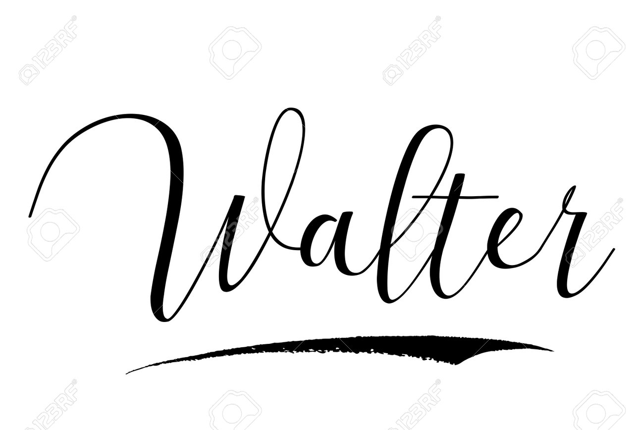 Walter Male Name Cursive Typography Text Lettering Image Royalty