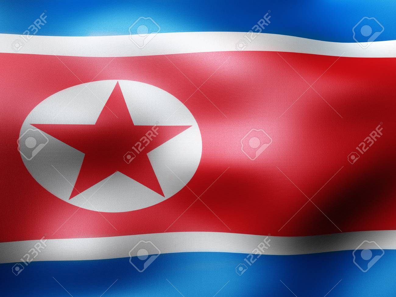 北朝鮮国旗の 3 D 図 の写真素材 画像素材 Image