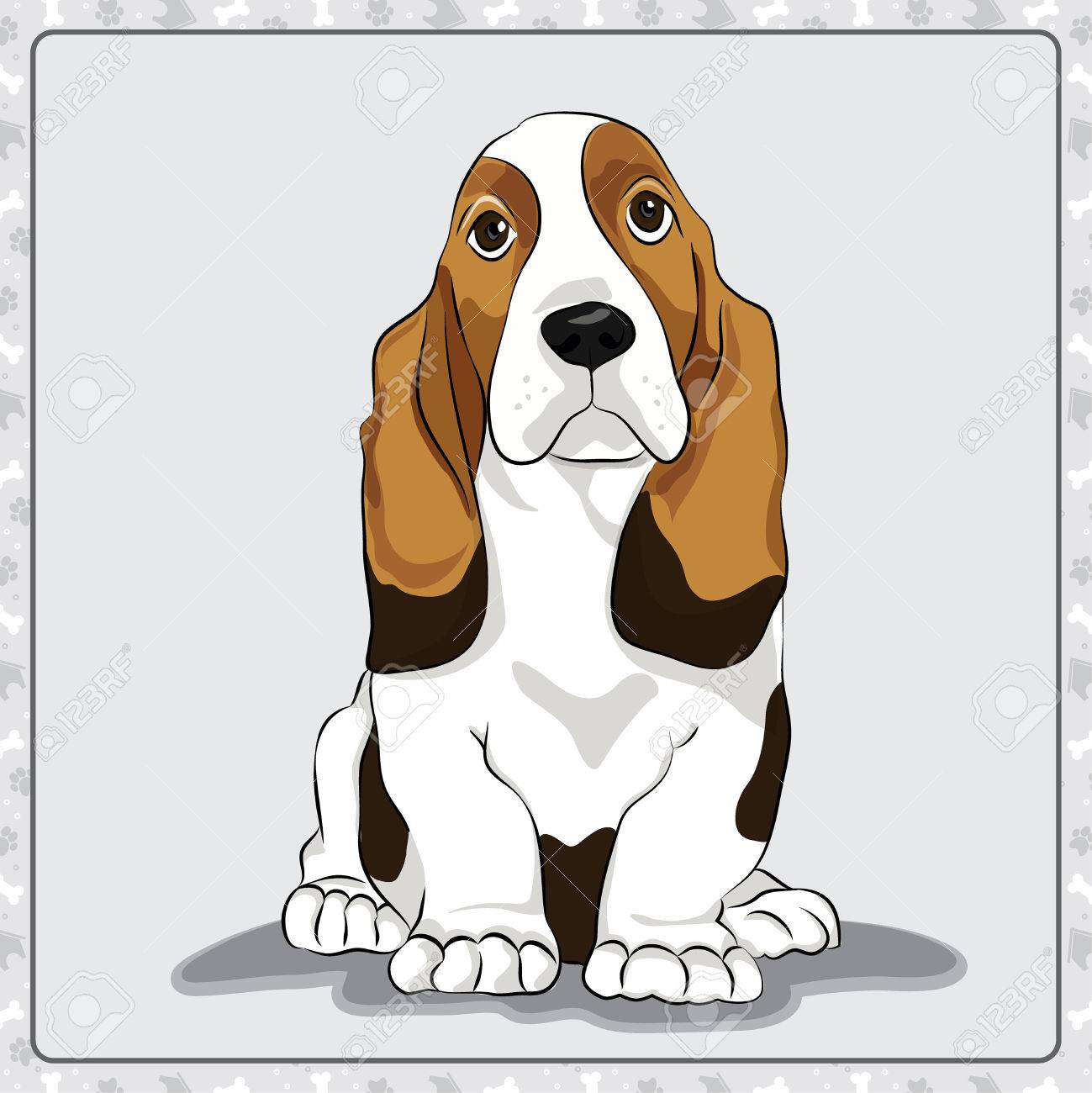 かわいいセントバーナードの子犬 かわいい漫画の犬イラスト の写真素材 画像素材 Image