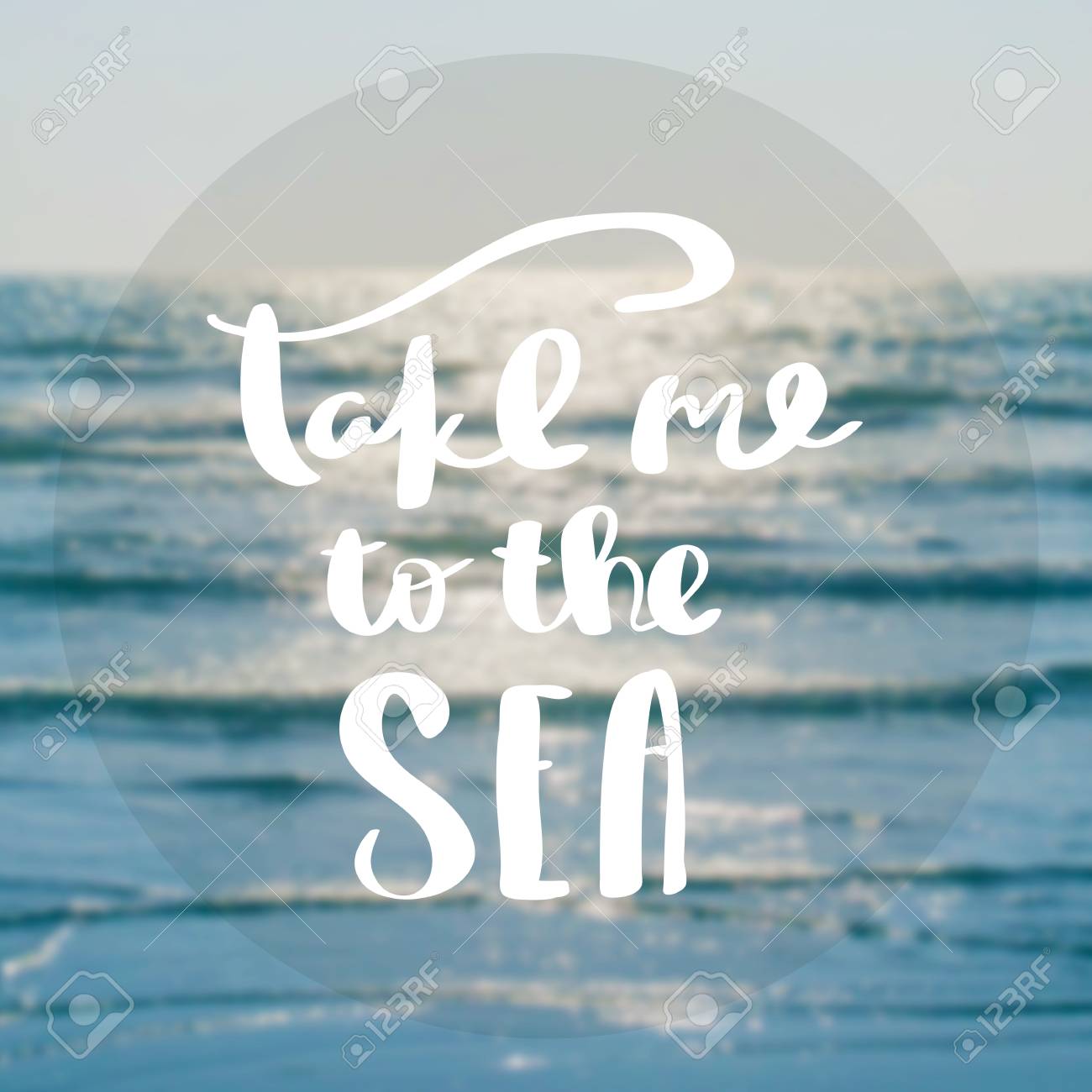 Citation De Motivation Sur Fond Flou Amene Moi A La Mer Banque D Images Et Photos Libres De Droits Image