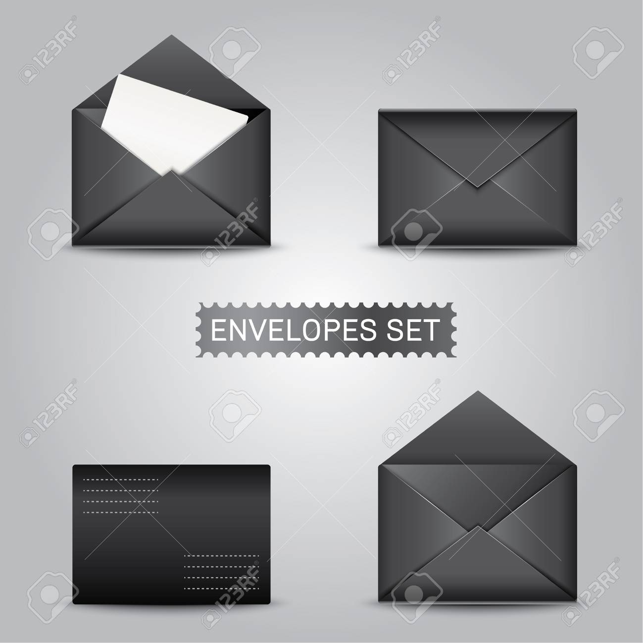 realistic black envelopes envelope blank envelope mock up envelope