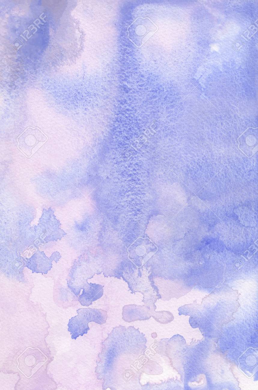 Watercolor Background Wash Gradient Purple Blue Lilac Stock Photo