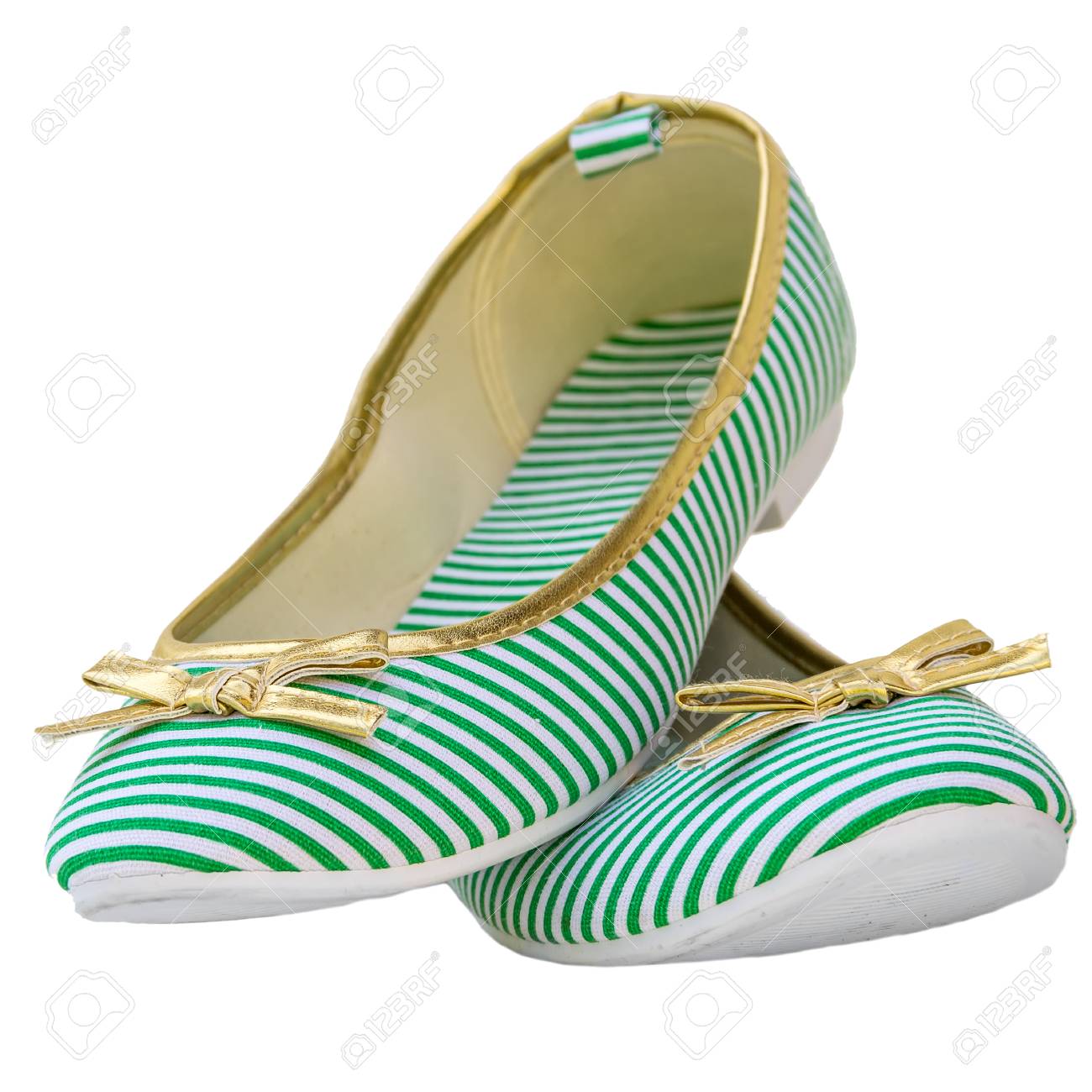 striped ballet flats