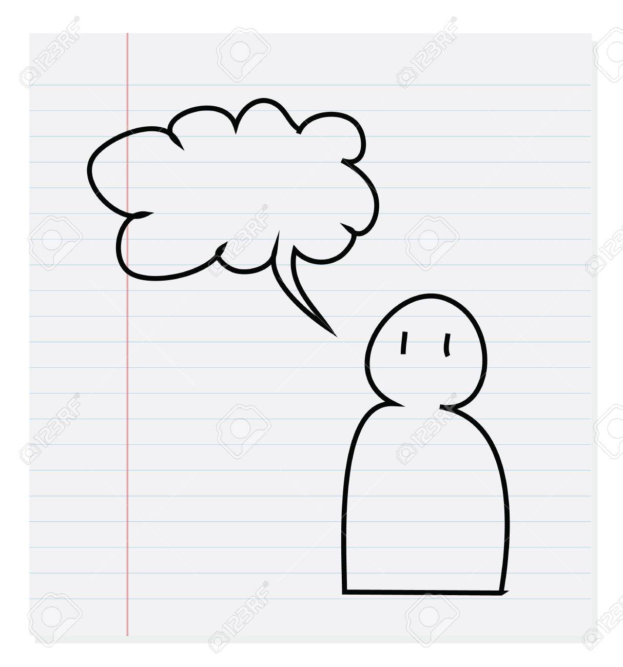 Hand Drawing Man Thinking On Paper Royalty Free SVG, Cliparts, Vectors, and  Stock Illustration. Image 13928833.