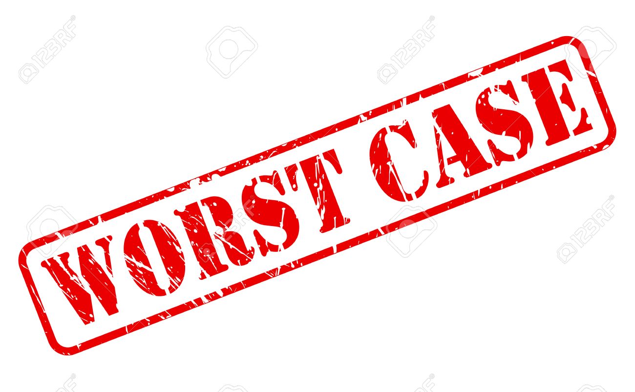 Stock Photo - Worst case red stamp text on white