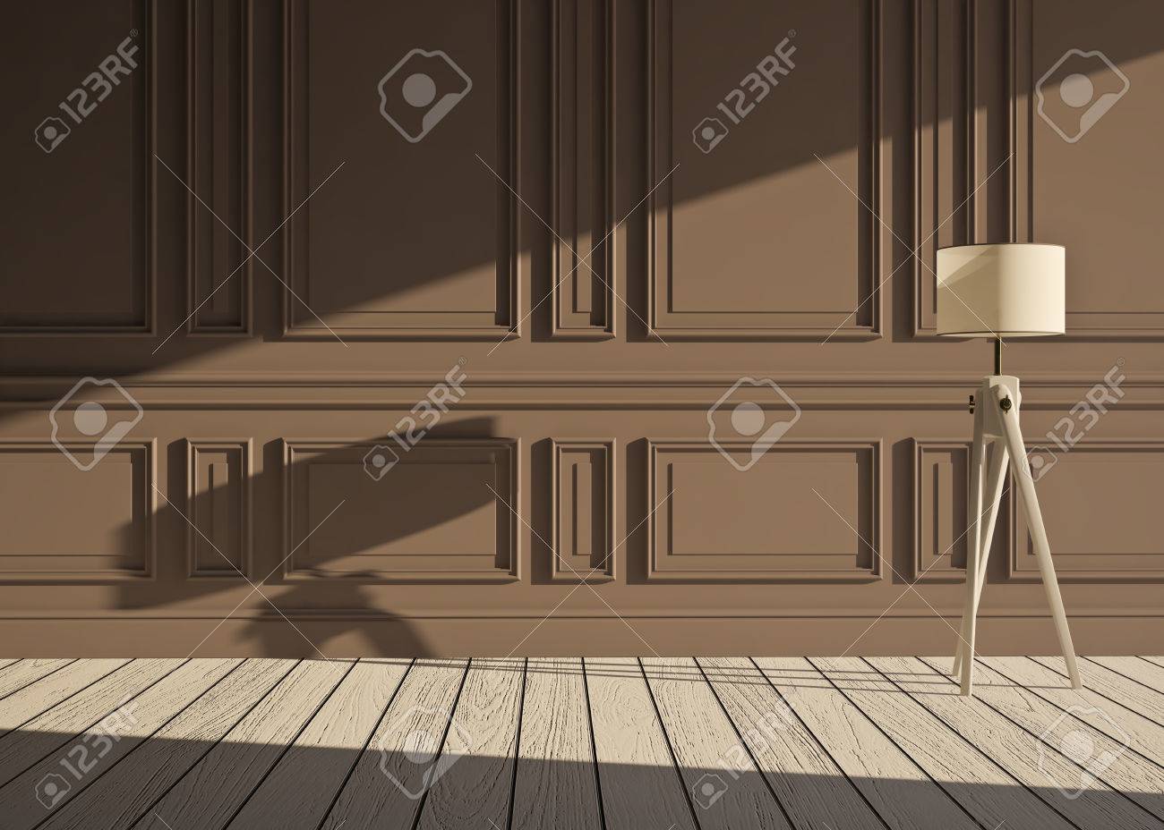 Classic Interior With Lamp And Wall Panels Stock Photo, Picture Classic Interior With Lamp And Wall Panels Stock Photo, Picture