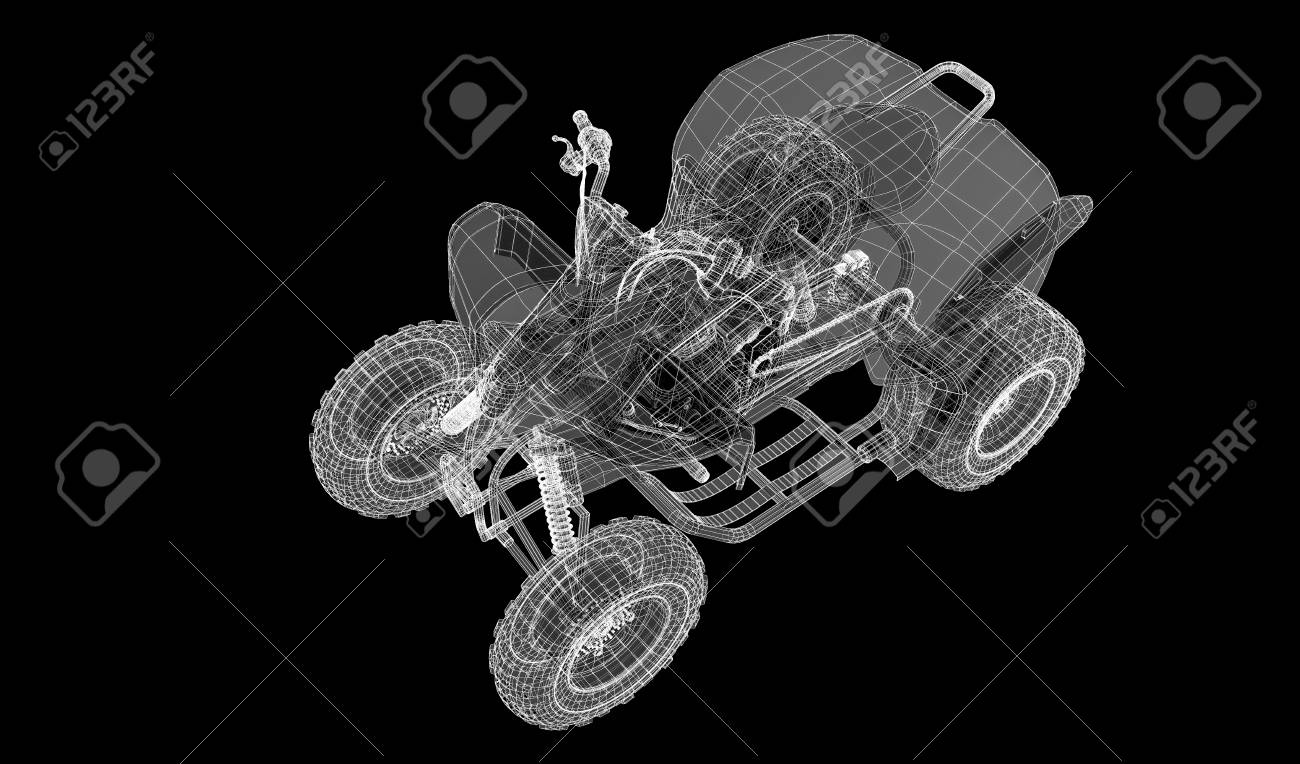 Quad Bike Motorcycle 3d Model Body Structure Wire Model Stock Photo Picture And Royalty Free Image Image 28262228