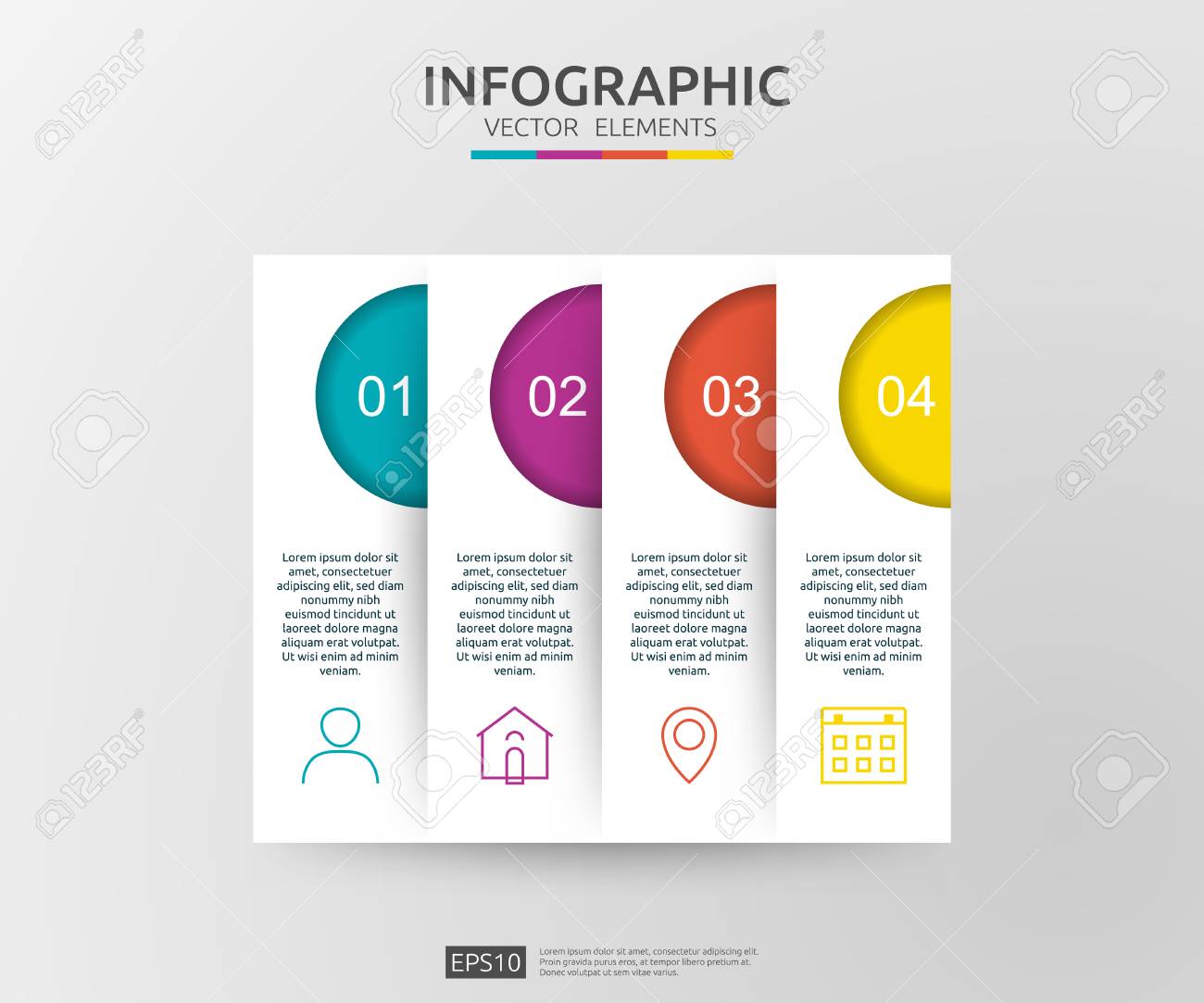4 steps infographic timeline