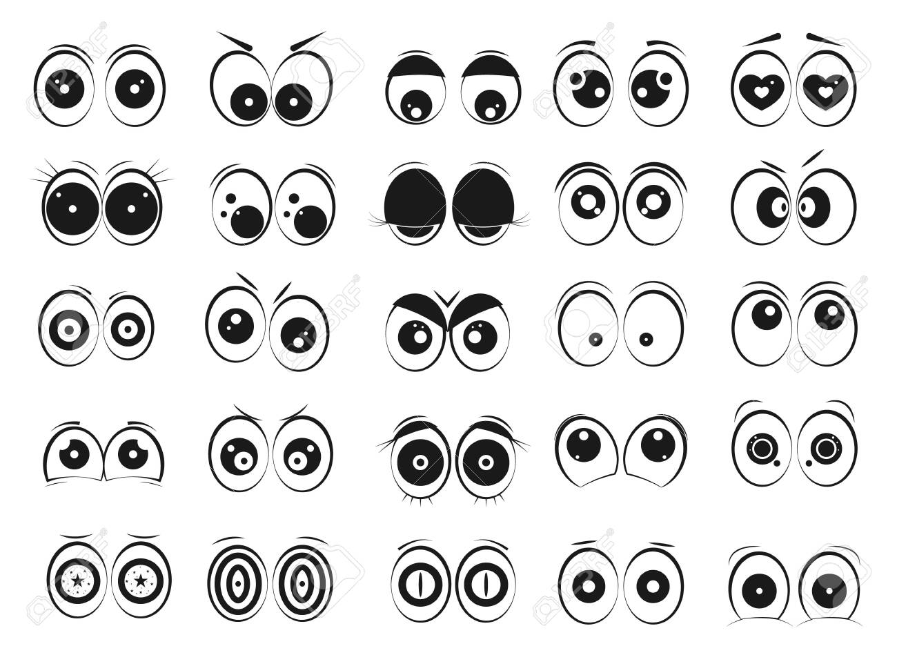 Set Of Cartoon Eyes. Different Emotional Views. Eye Design For Your Characters. Vector Illustration. Royalty Free SVG, Cliparts, Vectors, And Stock Illustration. Image 131729769. Set Of Cartoon Eyes. Different Emotional Views. Eye Design For Your Characters. Vector Illustration. Royalty Free SVG, Cliparts, Vectors, And Stock Illustration. Image 131729769.