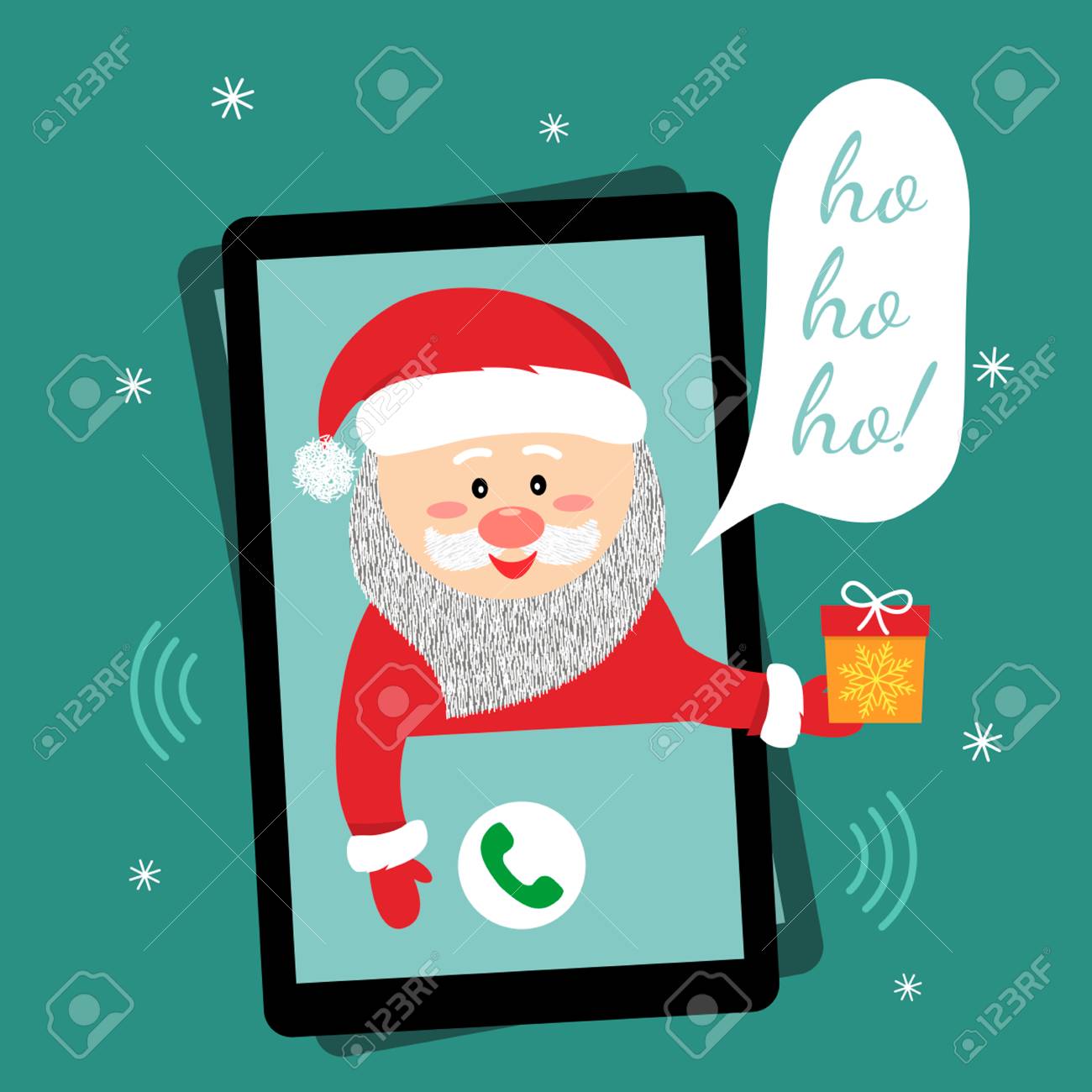 Funny Birthday Card With New Year And Christmas A Man Is Calling Royalty Free Cliparts Vectors And Stock Illustration Image 90544182