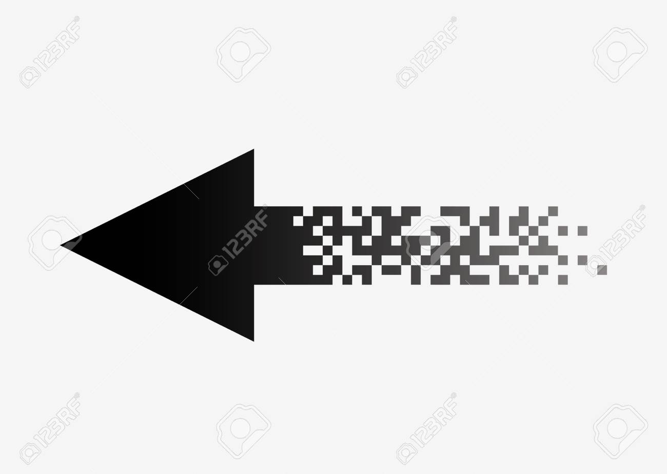 pixel arrow logo design for web illustration isolated on white