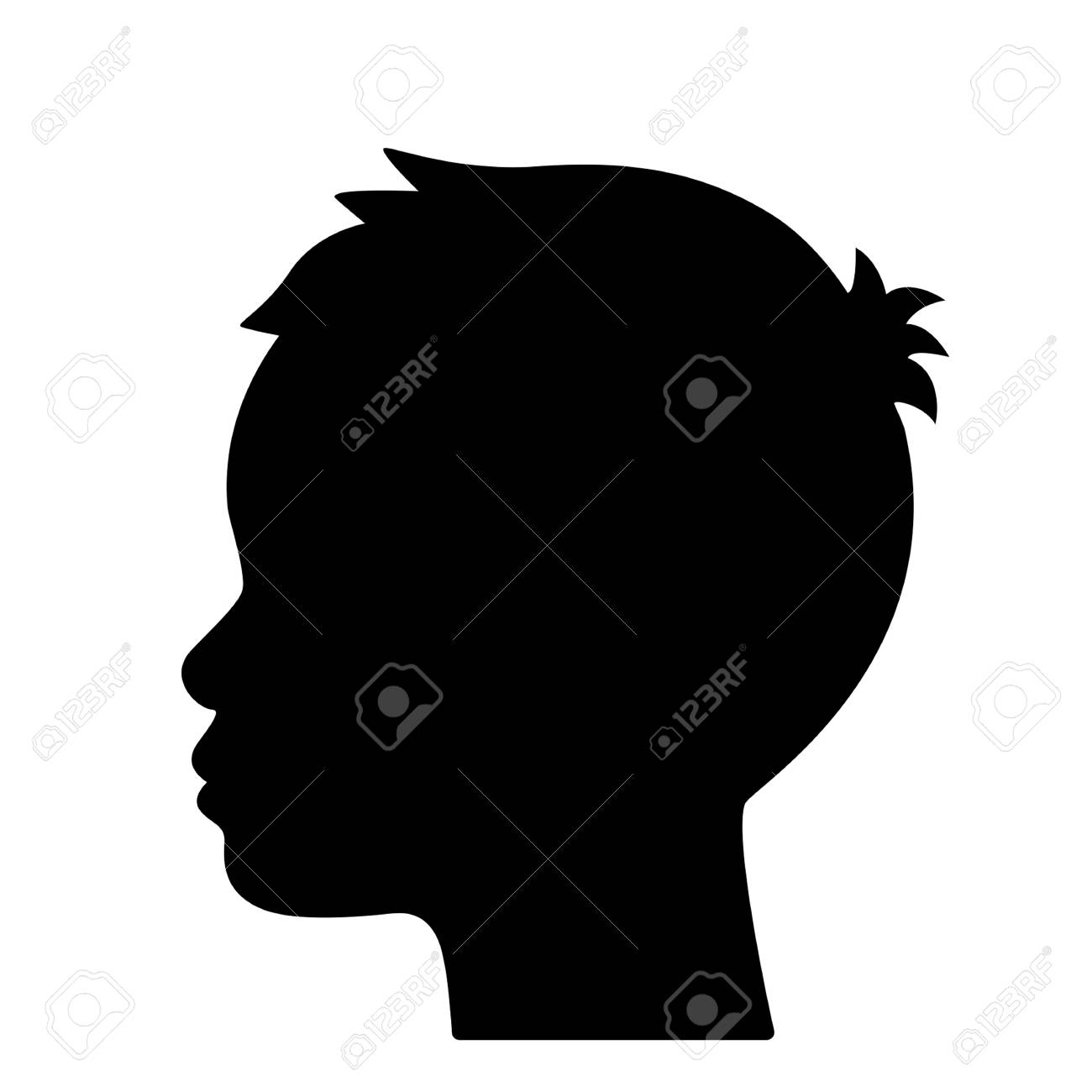 Silhouette Of A Profile Of A Child S Flat Vector, 57% OFF