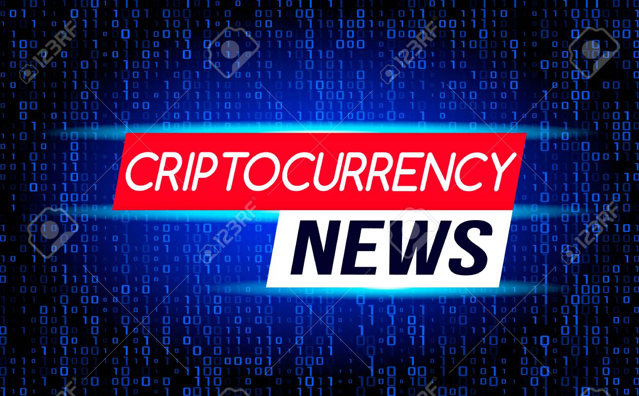 화면의 바이너리 매트릭스 코드 스트림을 배경으로 최신 암호화폐 뉴스 뉴스. 웹용 금융 정보 배너입니다. 로열티 무료 사진, 그림,  이미지 그리고 스톡포토그래피. Image 119099990