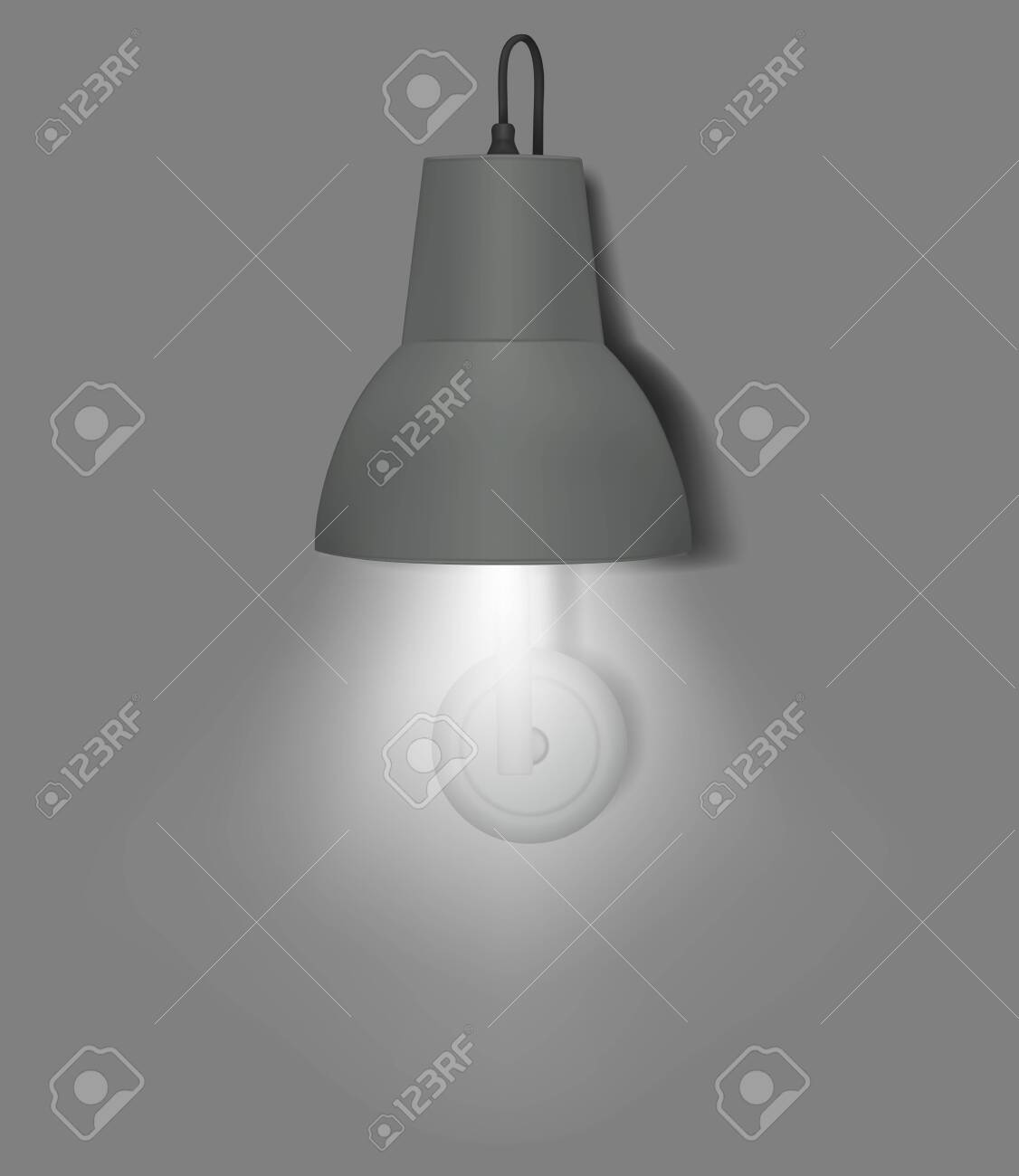 Download Wall Lamp With Bell Shaped Lampshade Modern Interior Night Light Royalty Free Cliparts Vectors And Stock Illustration Image 147979769