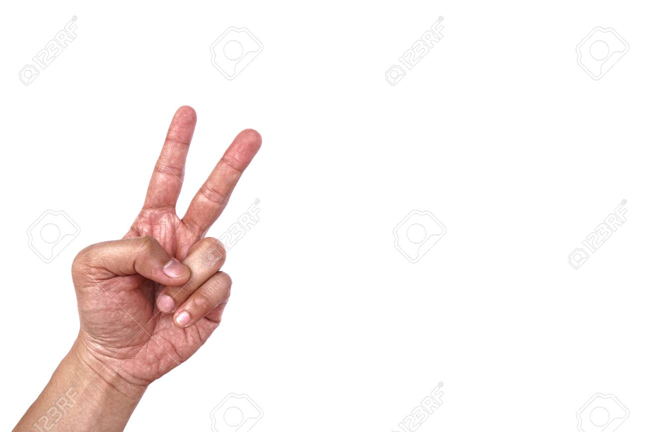 figure hand with victory