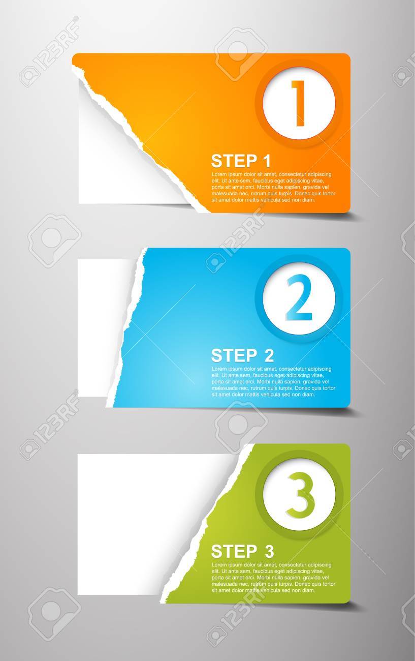 Set of teared card with place for your own text. - 15521896 Set of teared card with place for your own text. - 15521896
