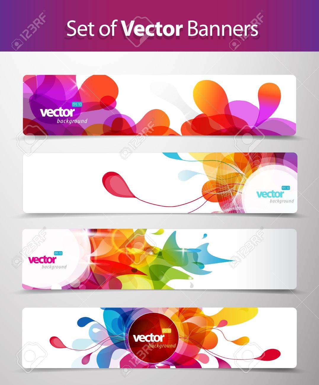 Set of abstract colorful web headers. - 17680206 Set of abstract colorful web headers. - 17680206