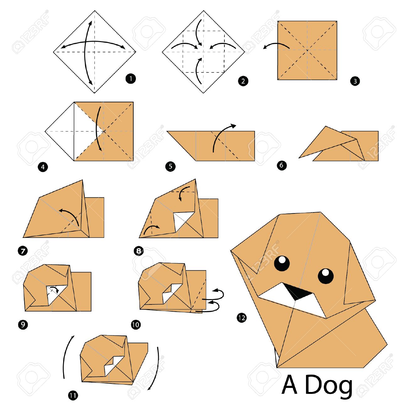 Step By Step Instructions How To Make Origami Dog