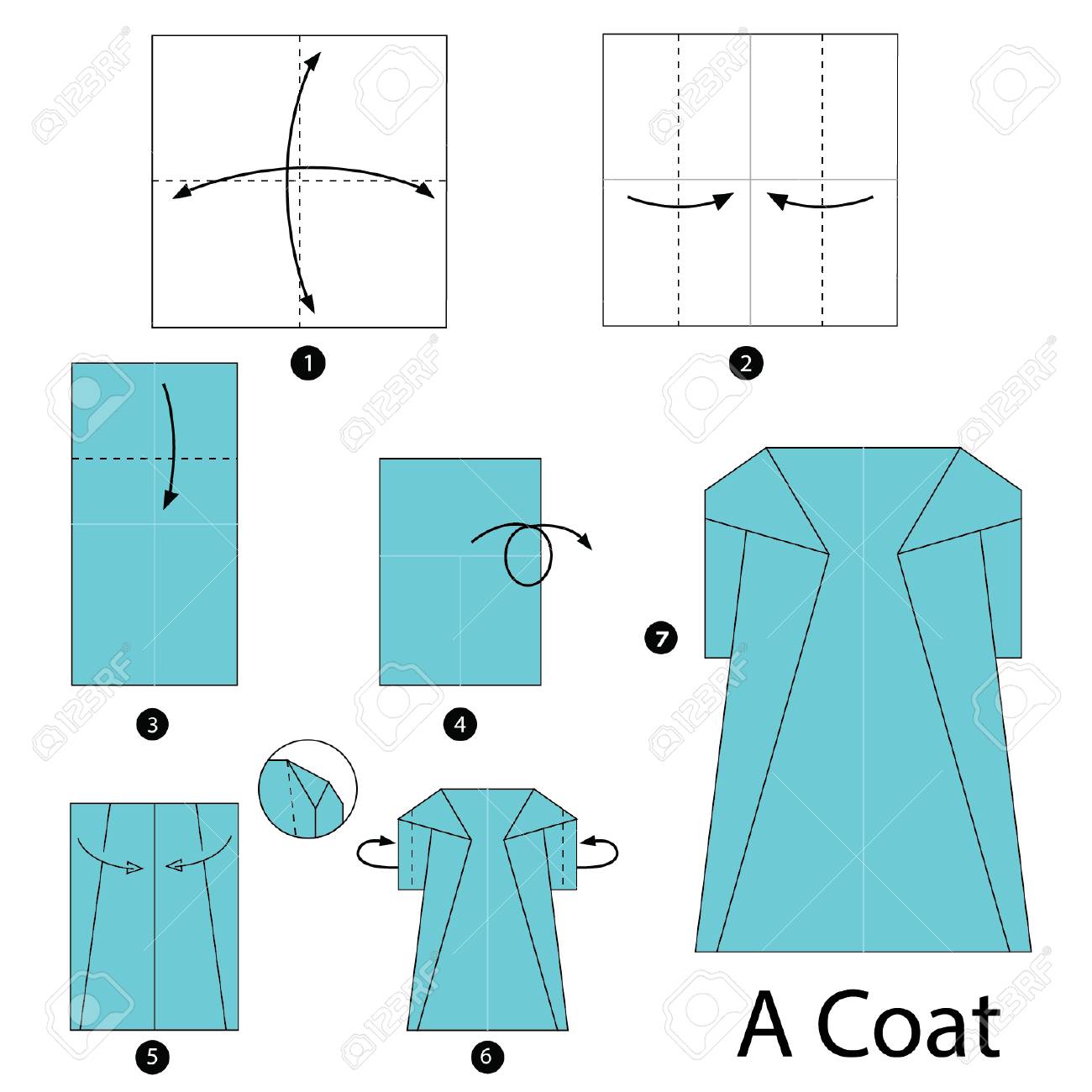 Instrucciones Paso A Paso Cómo Hacer Origami Un Abrigo