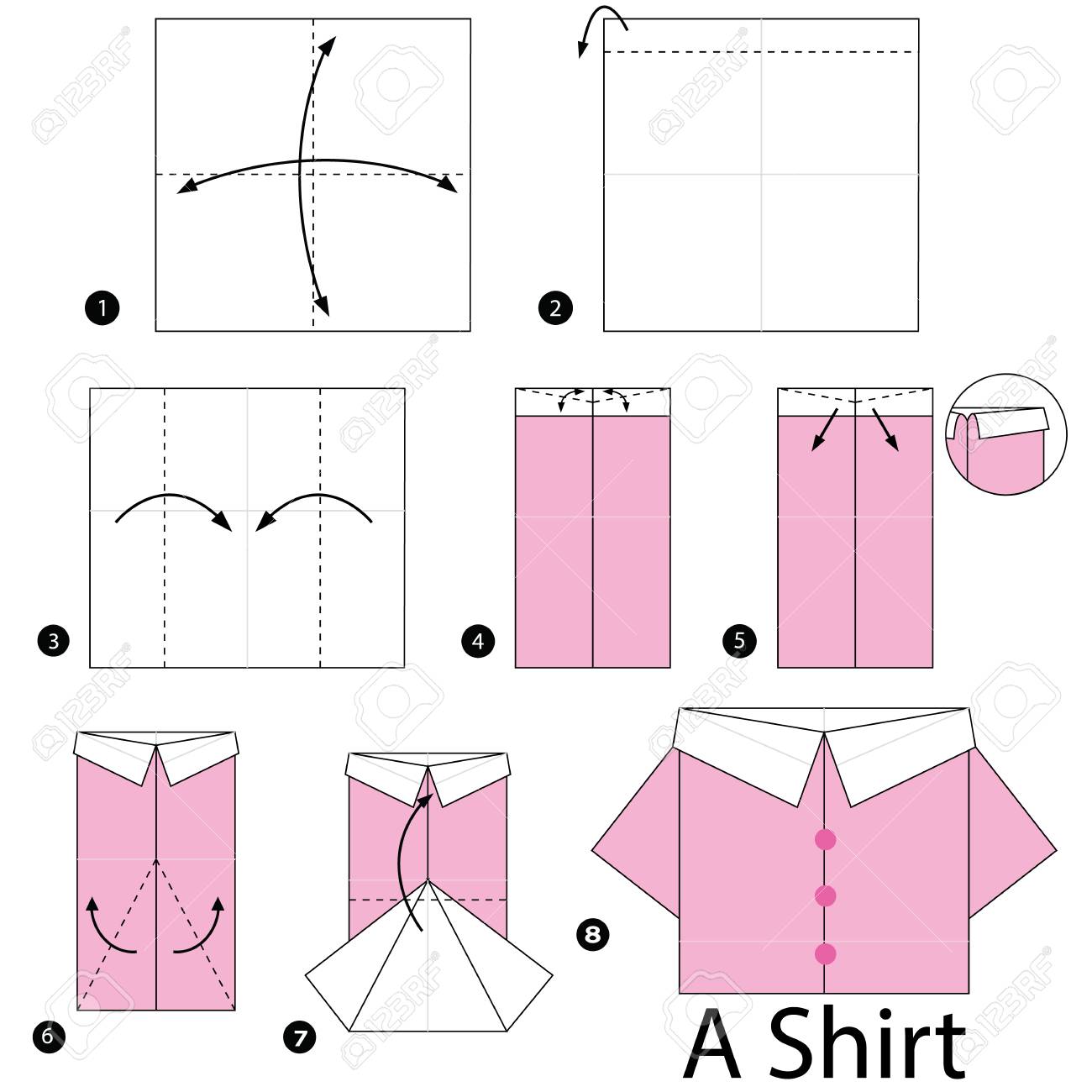 Step By Step Instructions How To Make Origami Shirt