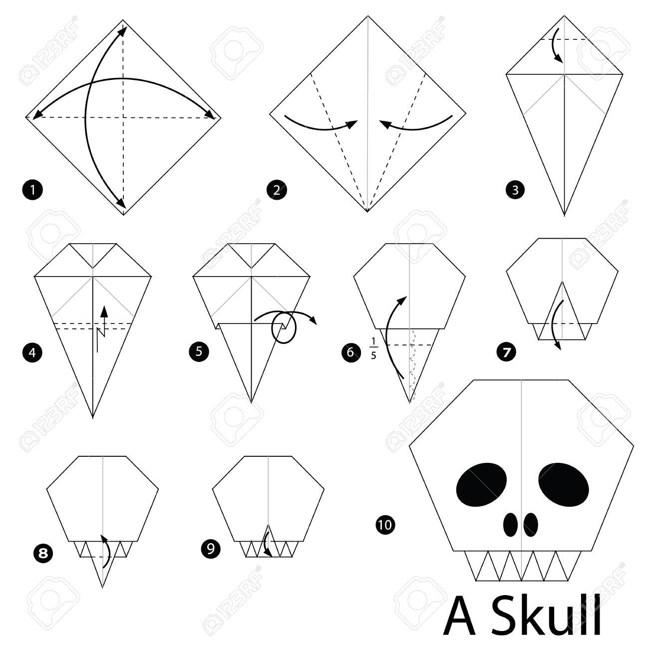 Step By Step Instructions How To Make Origami A Skull