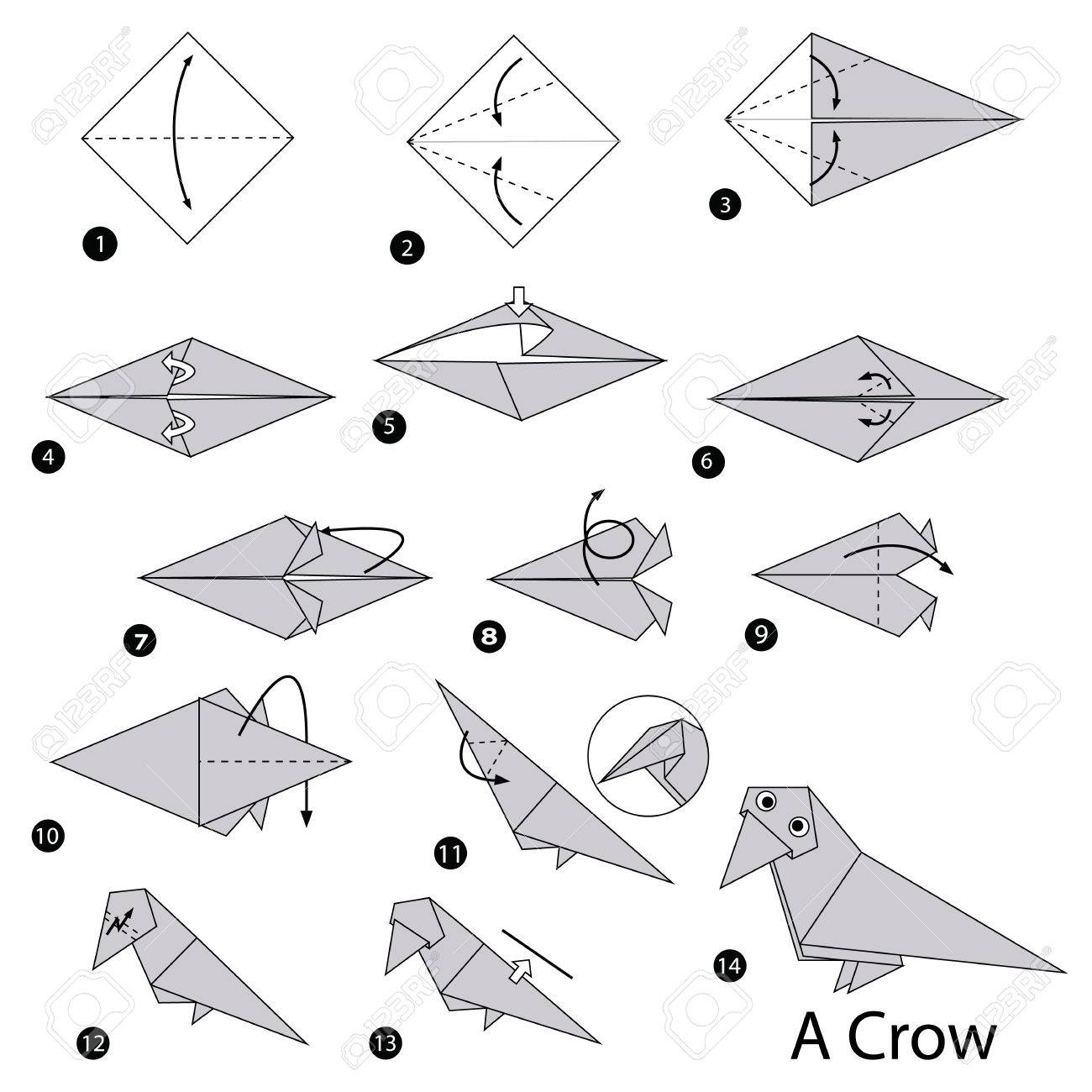 Step By Step Instructions How To Make Origami A Crow