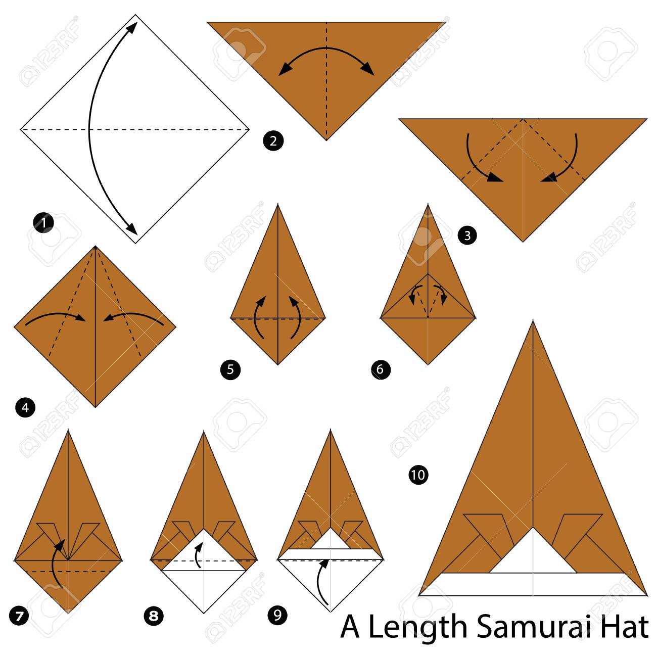Step By Step Instructions How To Make Origami A Length Samurai
