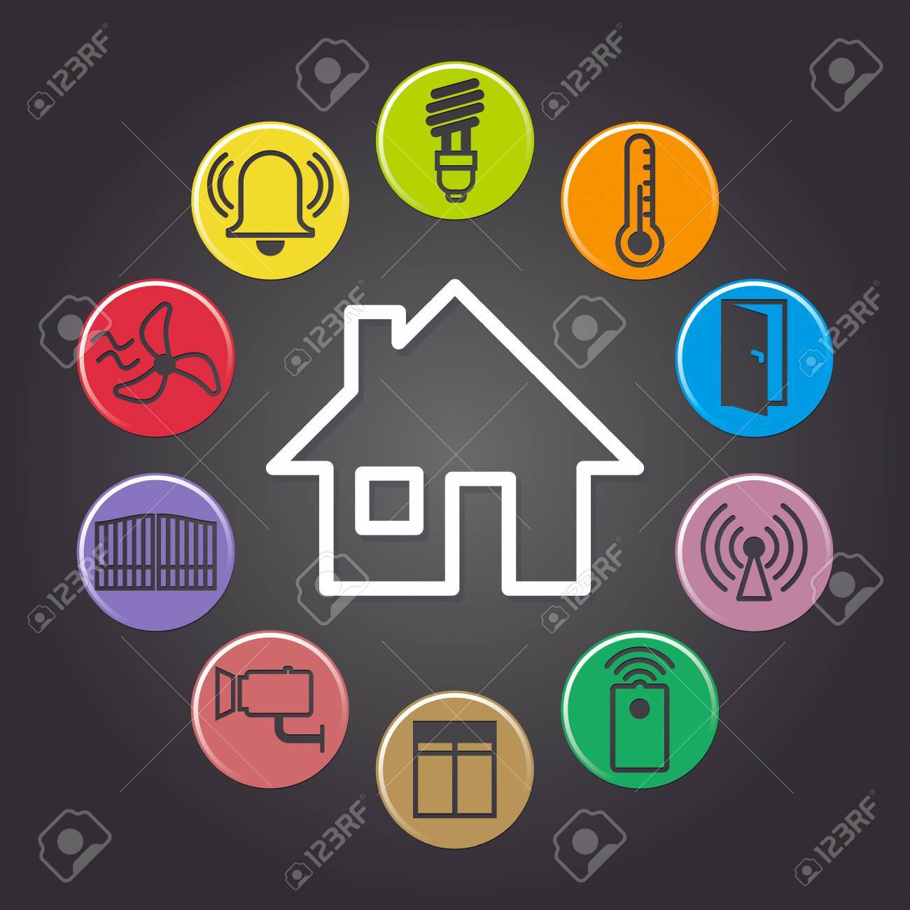 illustration of background symbolizing the smart home - 48675436 illustration of background symbolizing the smart home - 48675436