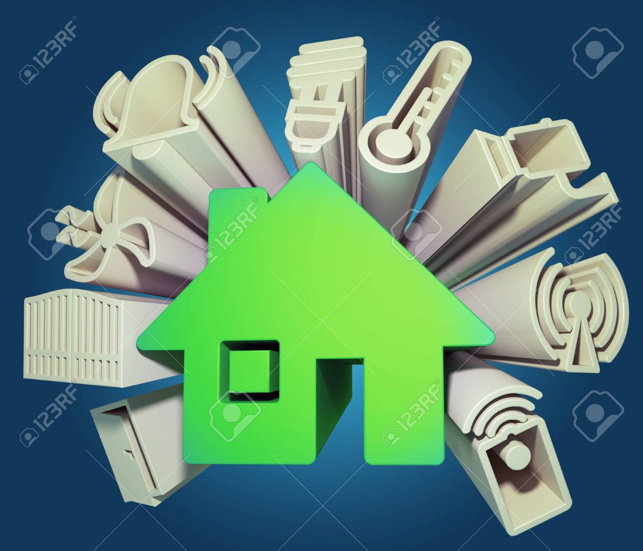 3d render illustration of icons symbolizing the smart home - 49160681 3d render illustration of icons symbolizing the smart home - 49160681