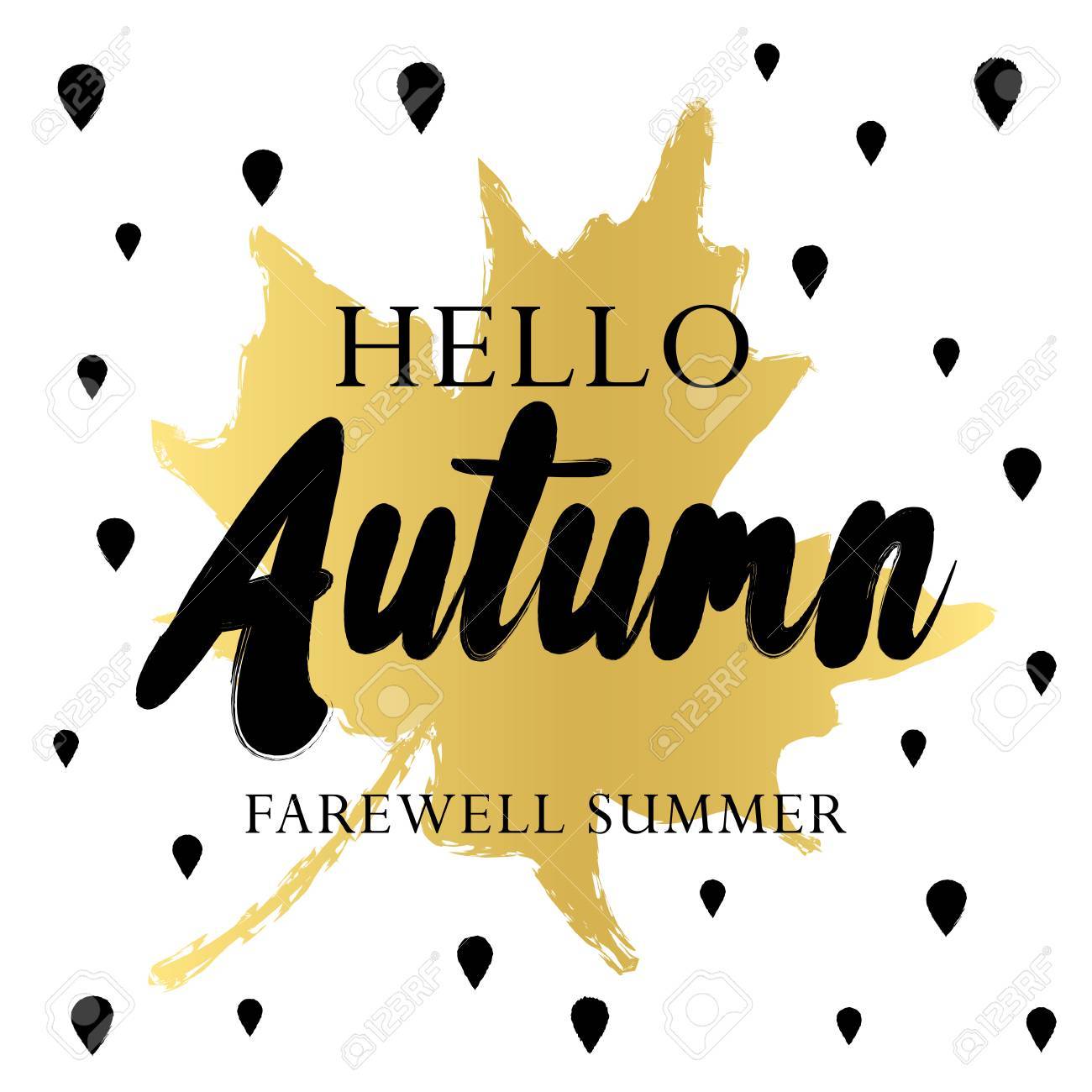 hello autumn hand drawn motivational background design fall