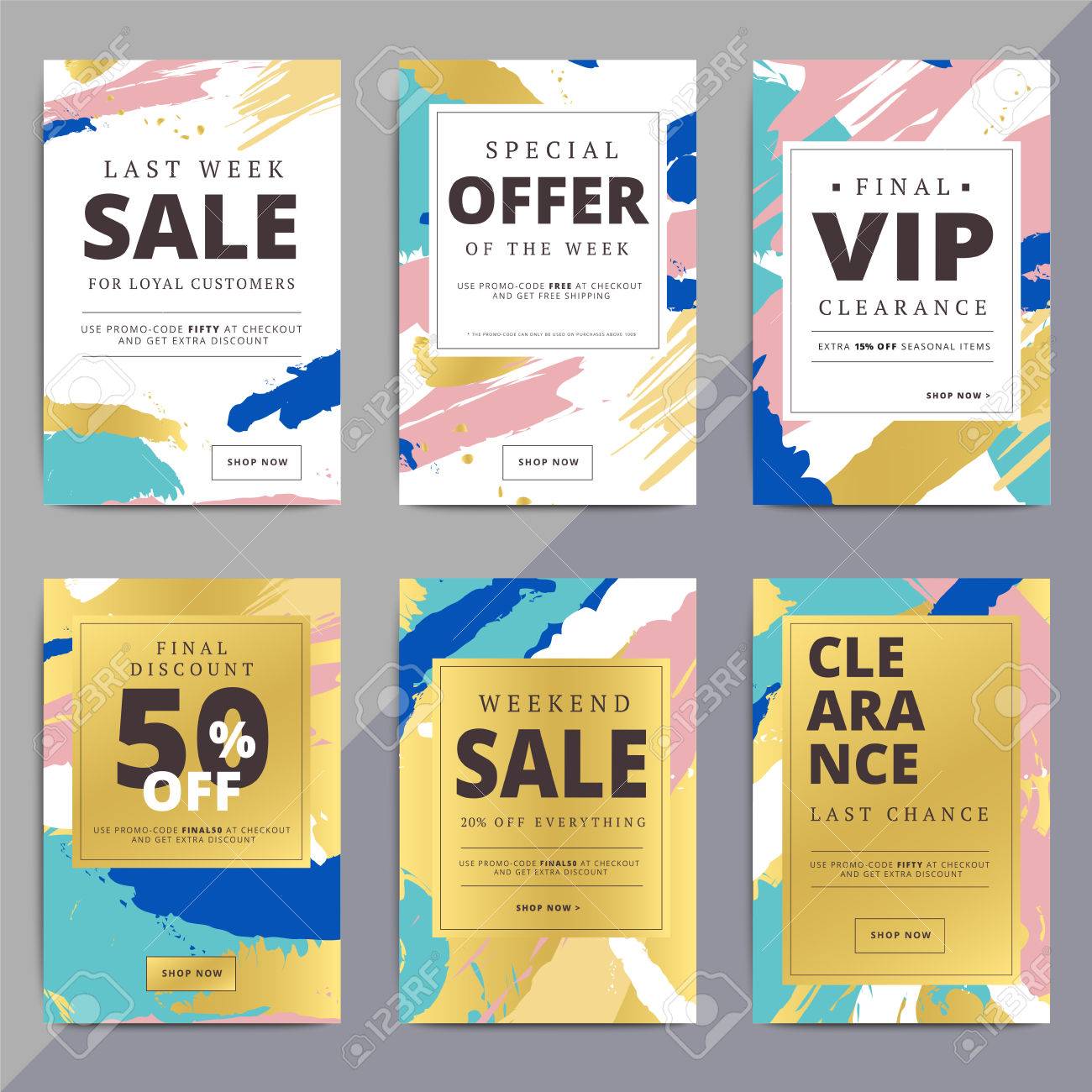 creative luxury abstract social media web banners for cell phone email promotion template