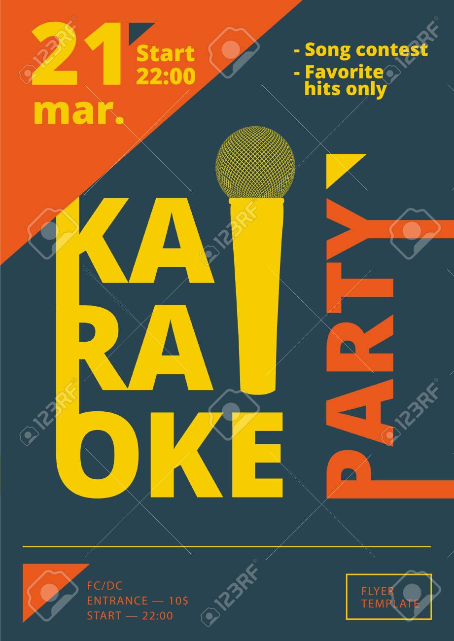 Karaoke Party Poster Oder Flyer Vorlage In A23-Größe. Song Contest In Contest Flyer Template Karaoke Party Poster Oder Flyer Vorlage In A23-Größe. Song Contest In Contest Flyer Template