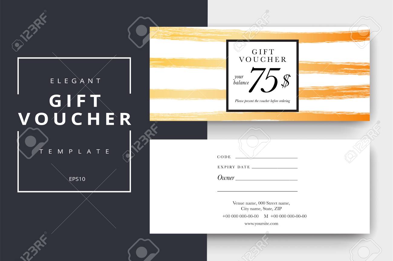 Trendy Abstract Gift Voucher Card Templates. Modern Discount Throughout Elegant Gift Certificate Template