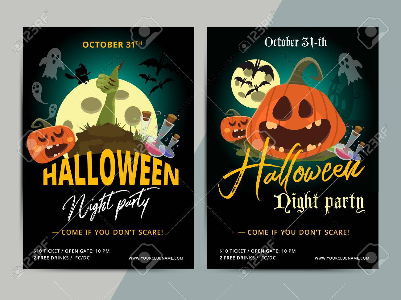 halloween party poster template