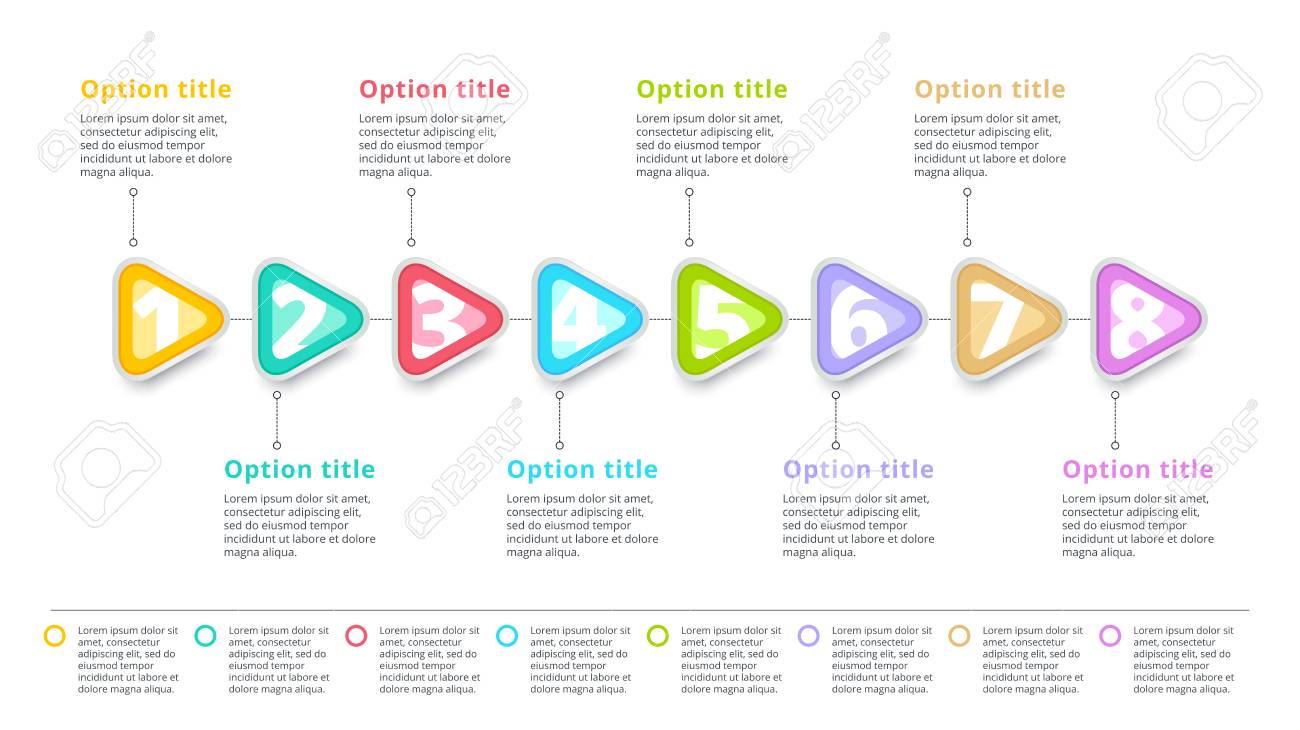 8 step business timeline workflow infographics corporate milestones business milestones