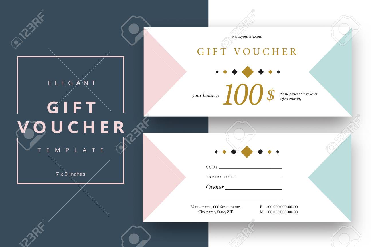 abstract gift voucher card template modern discount coupon or