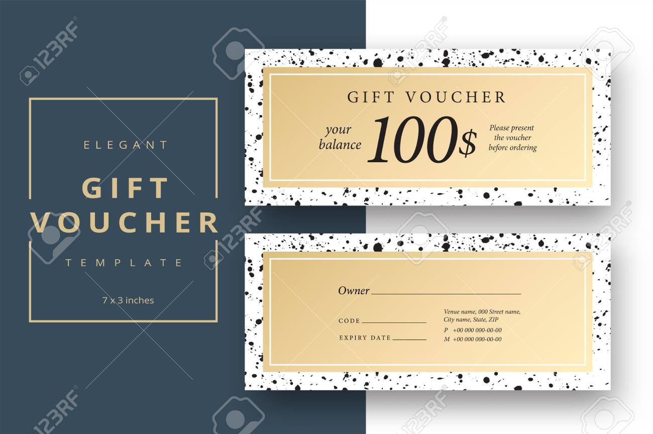abstract gift voucher card template modern discount coupon or gift certificate layout