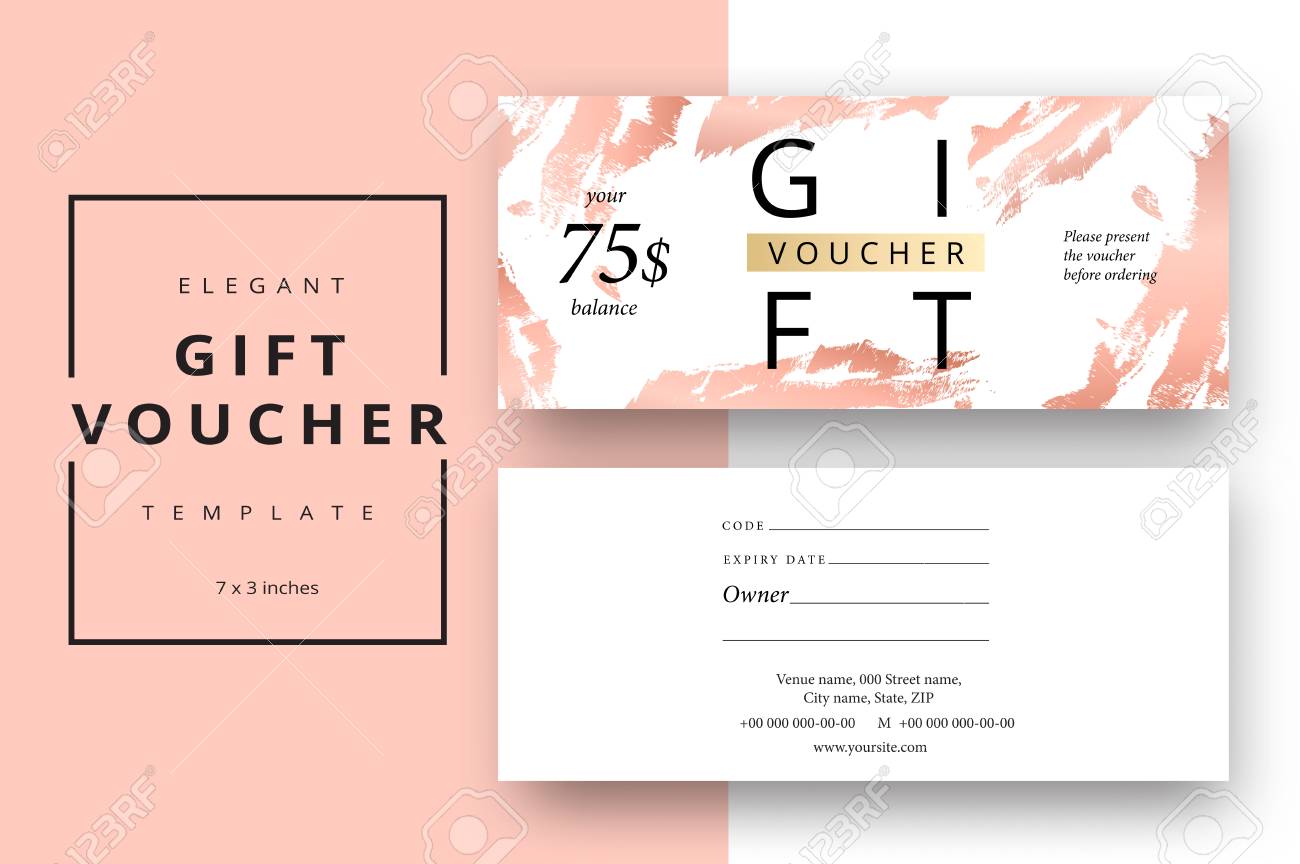 trendy abstract gift voucher card templates modern discount