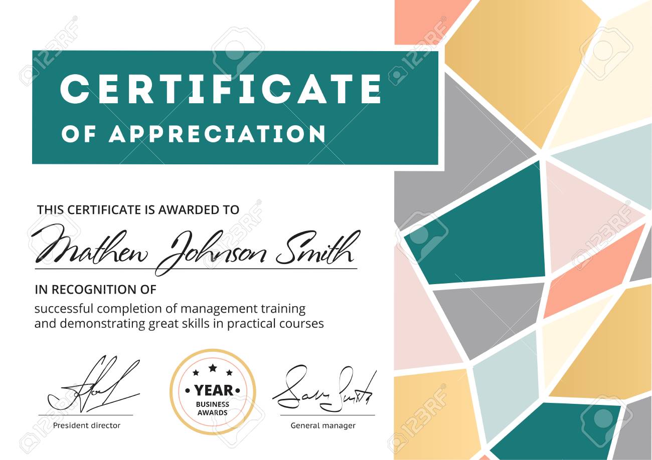 certificate of appreciation template design elegant business
