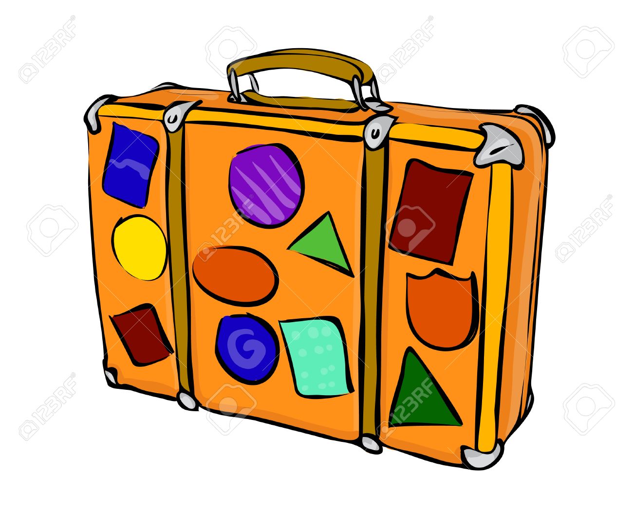 drawing of a suitcase with travel stickers traveler royalty free