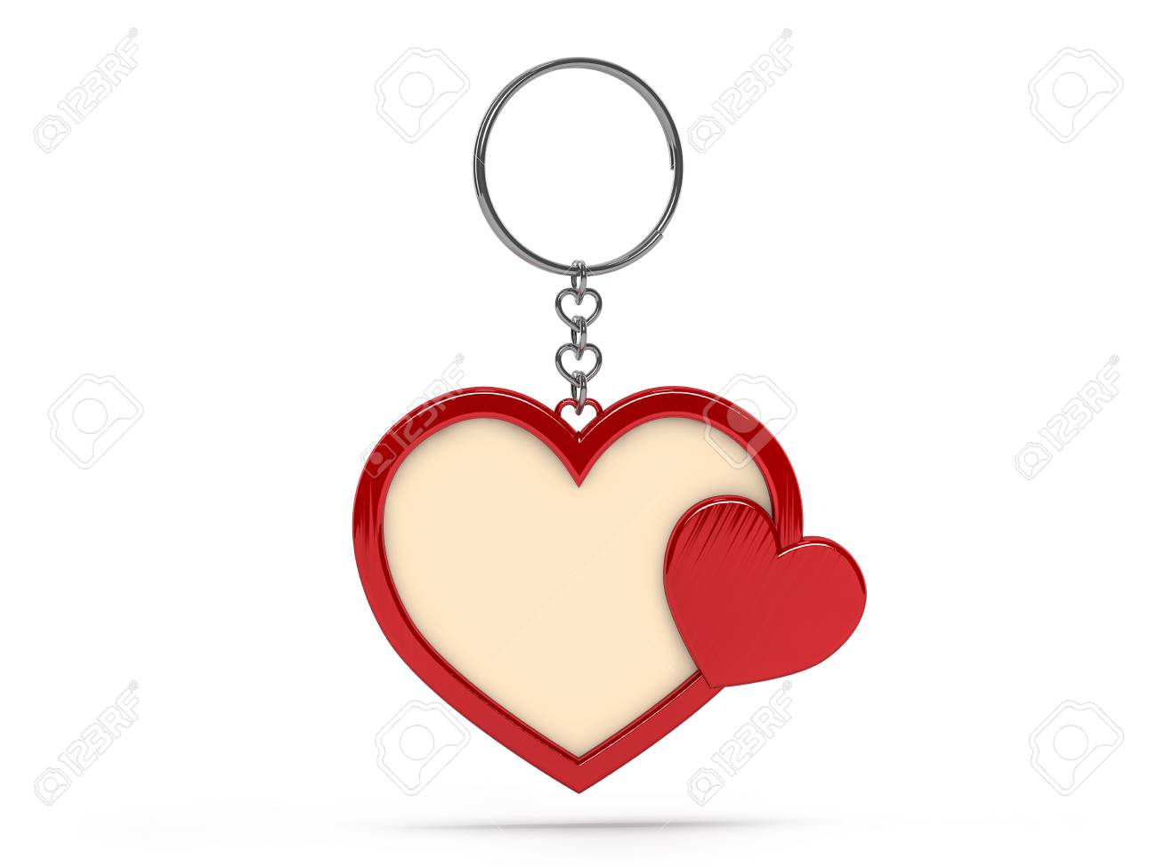 Delicate Hand-Drawn Lace Pattern Hearts Heart Love Metal Keychain Key Chain Ring