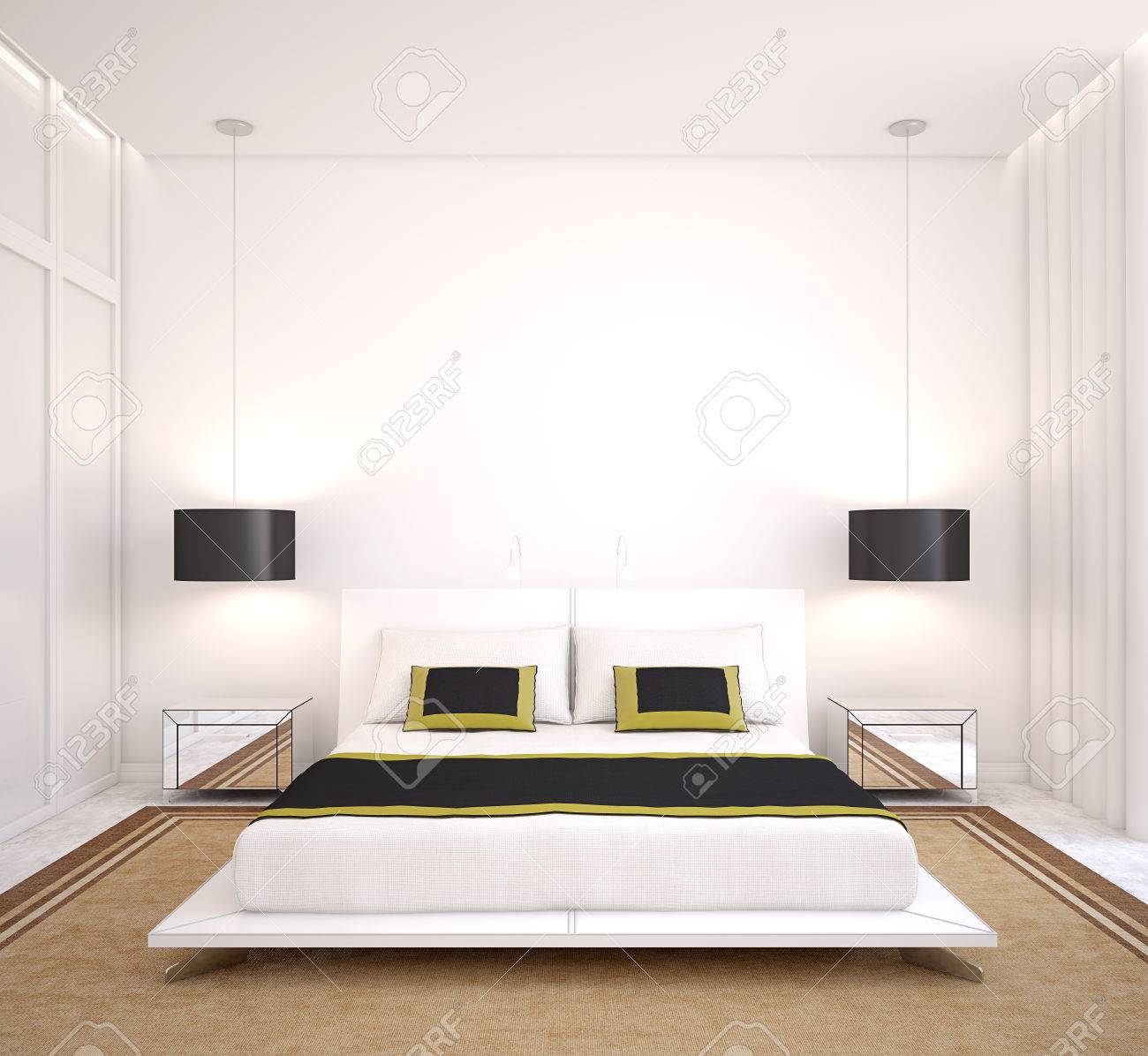 modern bedroom interior 3d render stock photo 40032210